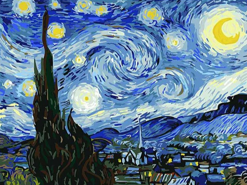 The Starry Night, Vincent Van Gogh Painting By Numbers